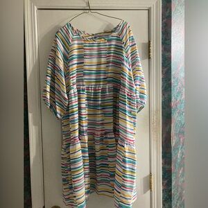 Egy California striped pastel dress NWOT sz 2x